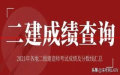 最新！2021年13地二建成绩